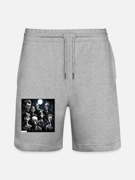 Monster Menschen Porträt - Stanley/Stella Unisex Bio Joggingshorts Trainer  - Grau meliert