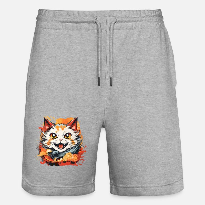 Style d’anime de chat - Short de jogging bio TRAINER Stanley/Stella unisexe - gris chiné