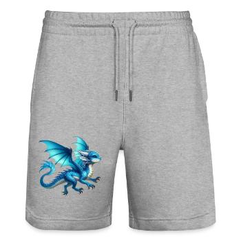 Dragon - Stanley/Stella Trainer Unisex Organic Jogging Shorts - heather grey - Front - Nik (191cm) & Marisol (170cm)