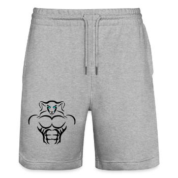 Alpha Aries Deluxe - Stanley/Stella Unisex Bio Joggingshorts Trainer  - Grau meliert - Vorne - Nik (191cm) & Marisol (170cm)