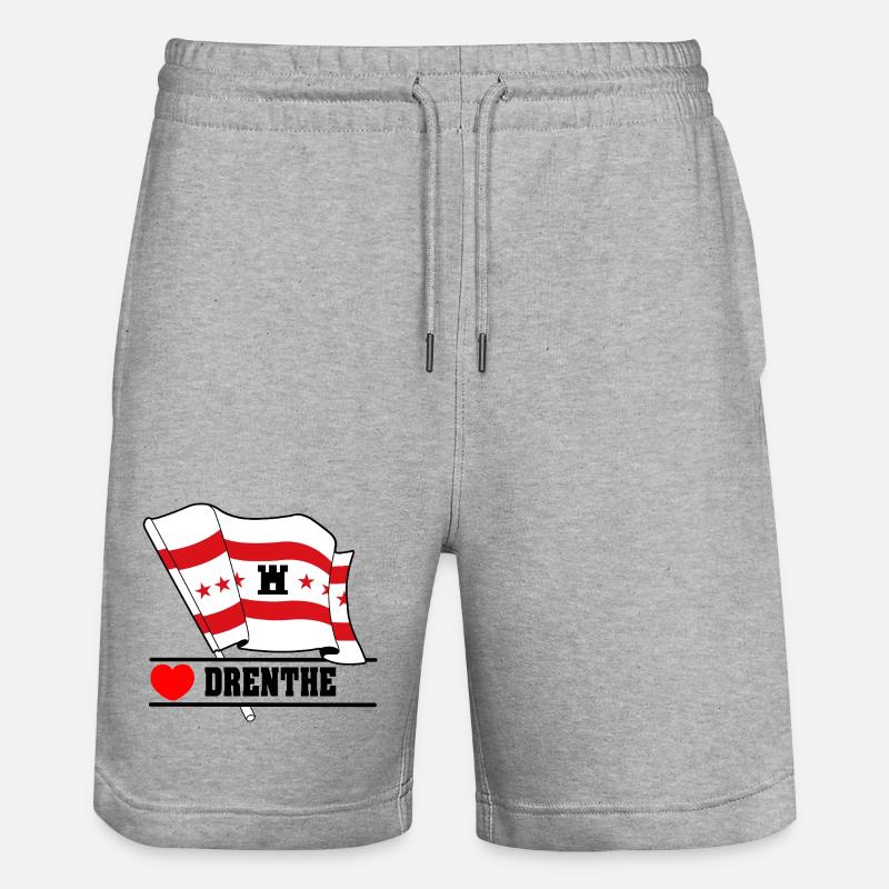 Drapeau Drenthe au cœur de DRENTHE - Short de jogging bio TRAINER Stanley/Stella unisexe - gris chiné