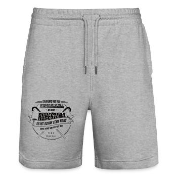Ruhestand - Rente - Pension - Geld mit der Post - Stanley/Stella Unisex Bio Joggingshorts Trainer  - Grau meliert - Vorne - Nik (191cm) & Marisol (170cm)