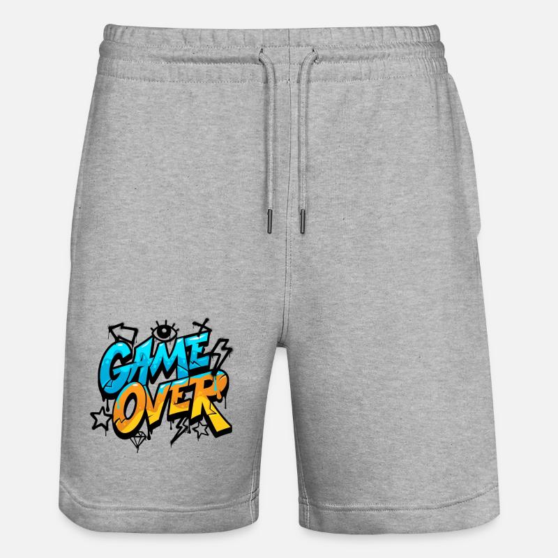 Game Over Conception de style graffiti - Short de jogging bio TRAINER Stanley/Stella unisexe - gris chiné