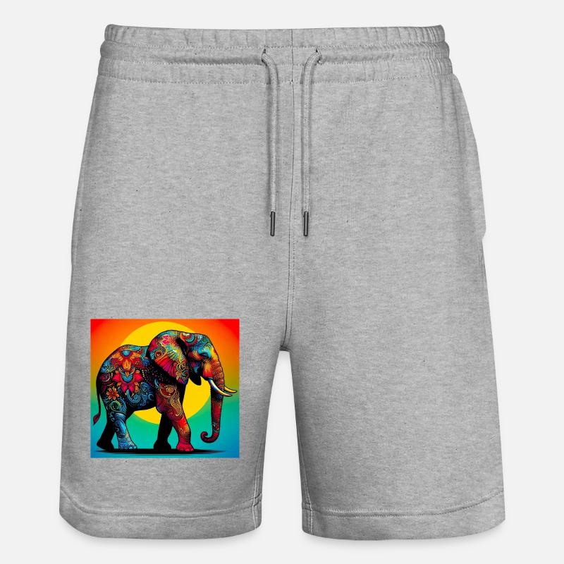 éléphant - Short de jogging bio TRAINER Stanley/Stella unisexe - gris chiné