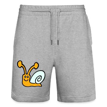 Snail Shell Cute Cute Happy Cool - Stanley/Stella Trainer Unisex Organic Jogging Shorts - heather grey - Front - Nik (191cm) & Marisol (170cm)