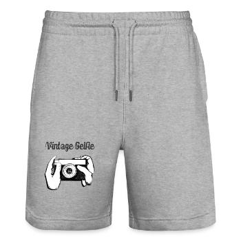 Vintage Selfie Camera - Short de jogging bio TRAINER Stanley/Stella unisexe - gris chiné - Devant - Nik (191cm) & Marisol (170cm)