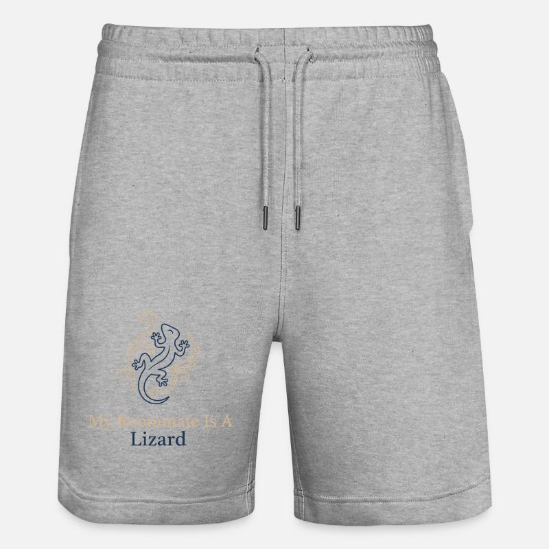 Mein Mitbewohner ist eine Echse - Stanley/Stella Unisex Bio Joggingshorts Trainer  - Grau meliert