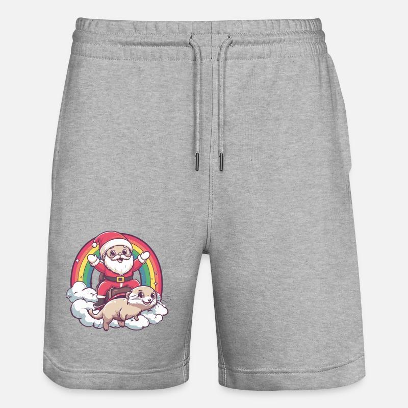 Noël du Père Noël Suricate - Short de jogging bio TRAINER Stanley/Stella unisexe - gris chiné