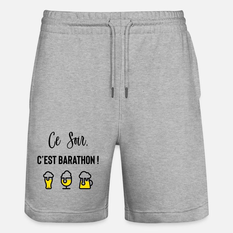 Ce soir c’est barathon ! - Short de jogging bio TRAINER Stanley/Stella unisexe - gris chiné