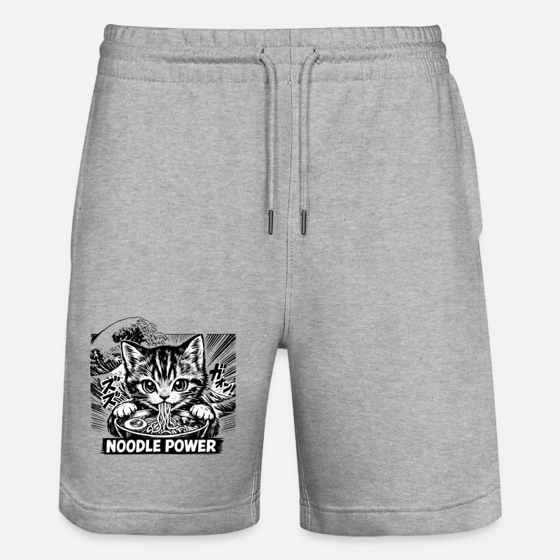 Ramen pour chat - Short de jogging bio TRAINER Stanley/Stella unisexe - gris chiné