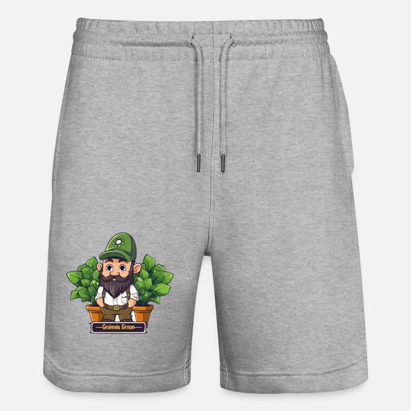 Bande dessinée Gnome Jardinier Vert - Short de jogging bio TRAINER Stanley/Stella unisexe - gris chiné
