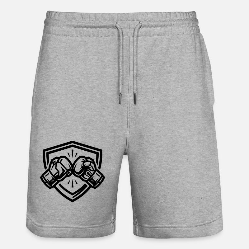 Armoiries des Gants de Boxe - Short de jogging bio TRAINER Stanley/Stella unisexe - gris chiné