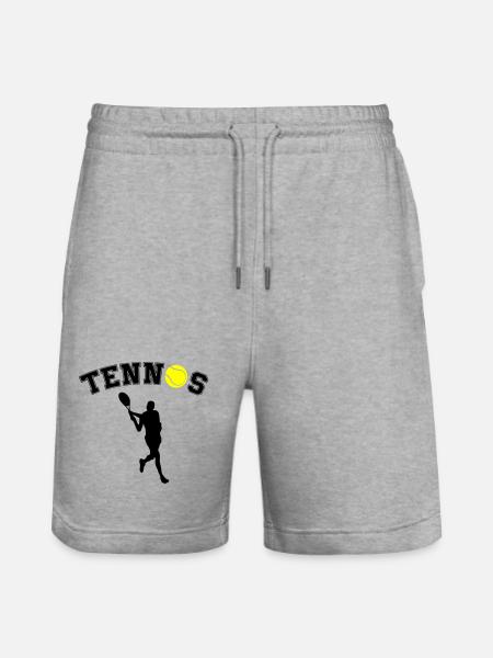 Tennis Ball Night Silhouette - Stanley/Stella Trainer Unisex Organic Jogging Shorts - heather grey