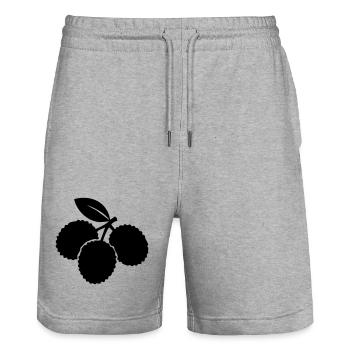Silhouette de litchi – Motif de fruits exotiques - Short de jogging bio TRAINER Stanley/Stella unisexe - gris chiné - Devant - Nik (191cm) & Marisol (170cm)