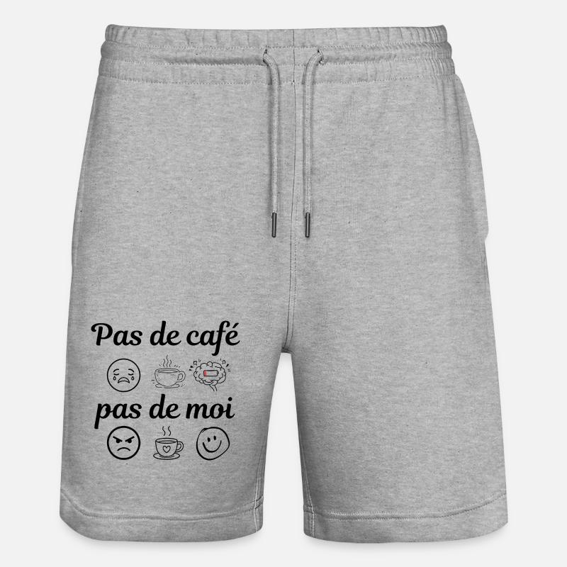 pas de café pas de moi - Short de jogging bio TRAINER Stanley/Stella unisexe - gris chiné