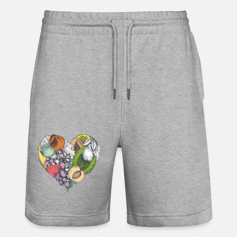 Collage Cœur de Fruit - Short de jogging bio TRAINER Stanley/Stella unisexe - gris chiné