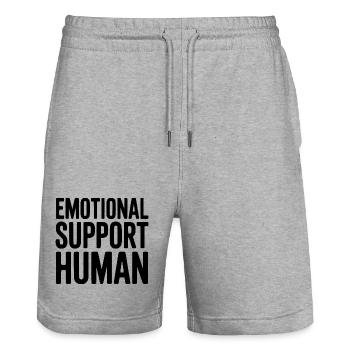 Emotionale Unterstützung Mensch - Stanley/Stella Unisex Bio Joggingshorts Trainer  - Grau meliert - Vorne - Nik (191cm) & Marisol (170cm)