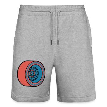 Skateboard Rolle Longboard - Stanley/Stella Unisex Bio Joggingshorts Trainer  - Grau meliert - Vorne - Nik (191cm) & Marisol (170cm)