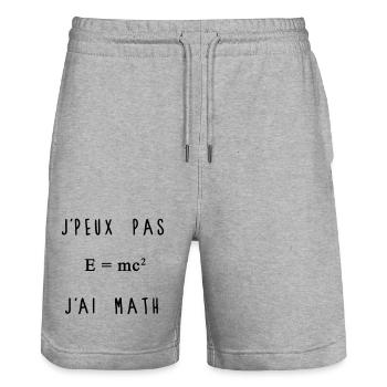 J'peux Pas J'ai Math Humour - Short de jogging bio TRAINER Stanley/Stella unisexe - gris chiné - Devant - Nik (191cm) & Marisol (170cm)