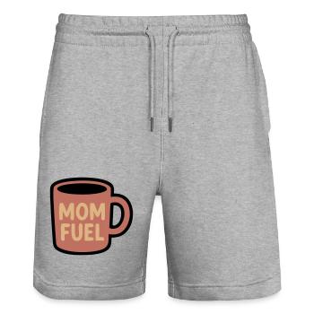 Mom Fuel Coffee Mug Mom - Stanley/Stella Trainer Unisex Organic Jogging Shorts - heather grey - Front - Nik (191cm) & Marisol (170cm)