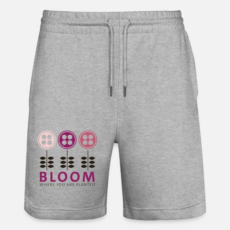 Bloom - Stanley/Stella Unisex Bio Joggingshorts Trainer  - Grau meliert