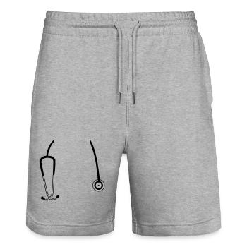 Stethoskop - Stanley/Stella Unisex Bio Joggingshorts Trainer  - Grau meliert - Vorne - Nik (191cm) & Marisol (170cm)