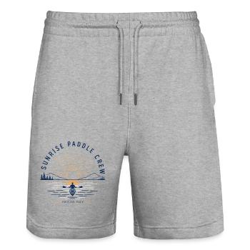 Sunrise Paddle Crew Kayak Group Photo Day Vacation - Stanley/Stella Unisex Bio Joggingshorts Trainer  - Grau meliert - Vorne - Nik (191cm) & Marisol (170cm)