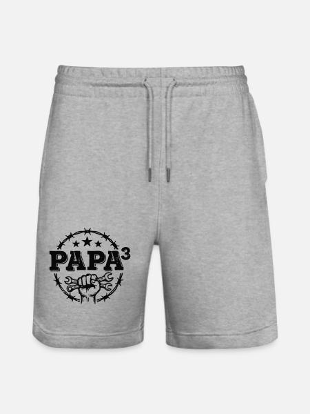 Dad 3 Wrench Mechanic Dad - Stanley/Stella Trainer Unisex Organic Jogging Shorts - heather grey