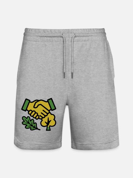 Handshake Nature Forest Logo - Stanley/Stella Trainer Unisex Organic Jogging Shorts - heather grey