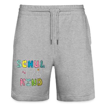 Schoolchild 2026 - Stanley/Stella Trainer Unisex Organic Jogging Shorts - heather grey - Front - Nik (191cm) & Marisol (170cm)