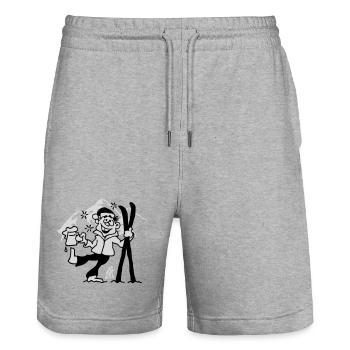 Apres-ski - Stanley/Stella Trainer Unisex Organic Jogging Shorts - heather grey - Front - Nik (191cm) & Marisol (170cm)