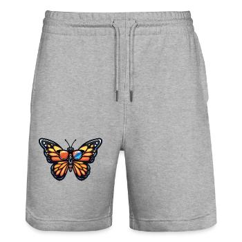 Papillon Bande dessinée cool - Short de jogging bio TRAINER Stanley/Stella unisexe - gris chiné - Devant - Nik (191cm) & Marisol (170cm)
