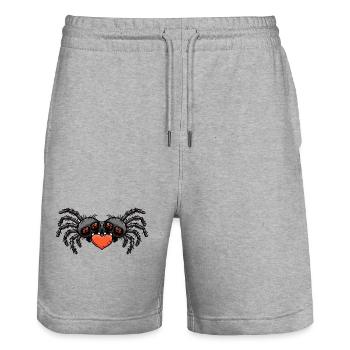 Tarantula Spinne Paar Herz - Stanley/Stella Unisex Bio Joggingshorts Trainer  - Grau meliert - Vorne - Nik (191cm) & Marisol (170cm)