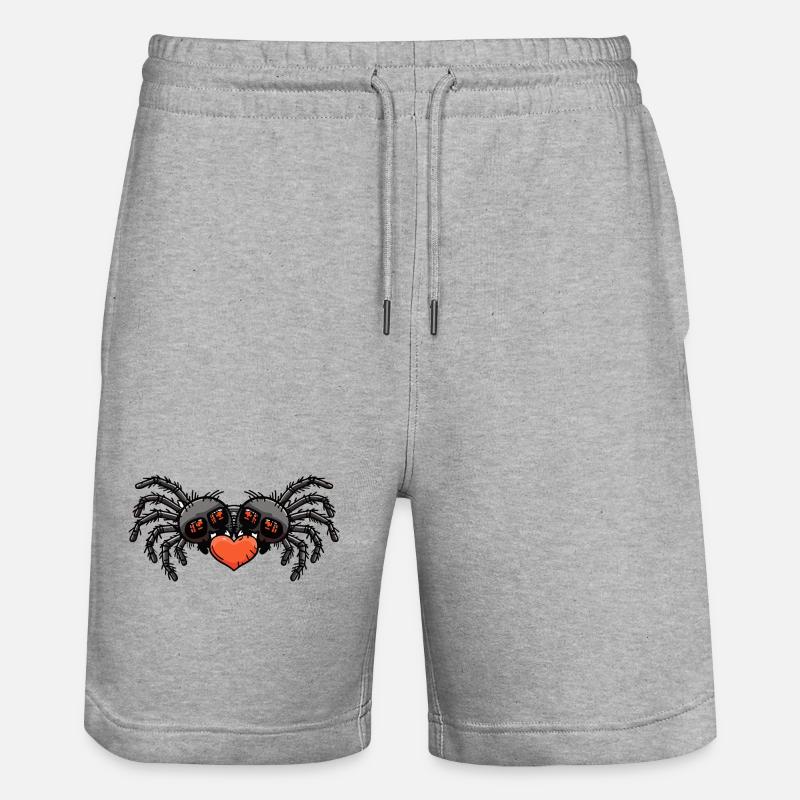 Tarentule araignée couple coeur - Short de jogging bio TRAINER Stanley/Stella unisexe - gris chiné