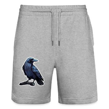 Corbeau corbeau - Short de jogging bio TRAINER Stanley/Stella unisexe - gris chiné - Devant - Nik (191cm) & Marisol (170cm)
