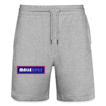 Malle 2025 - Stanley/Stella Unisex Bio Joggingshorts Trainer  - Grau meliert - Vorne - Nik (191cm) & Marisol (170cm)