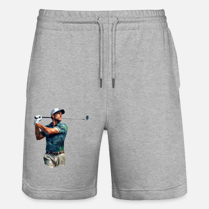 Golfeurs dans le style polygonal - Short de jogging bio TRAINER Stanley/Stella unisexe - gris chiné