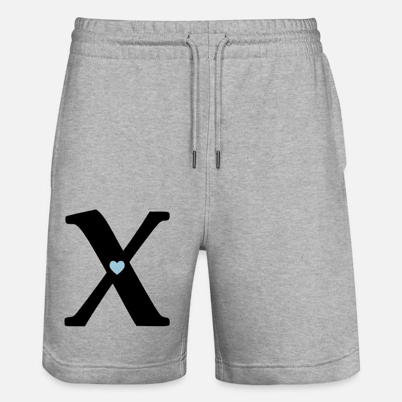 Lettre X Point de départ - Short de jogging bio TRAINER Stanley/Stella unisexe - gris chiné