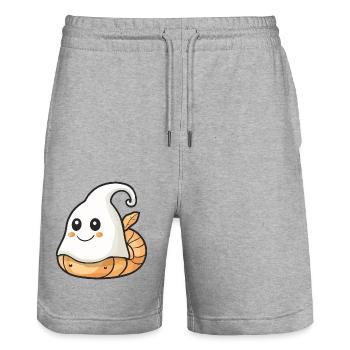 Schnecke Halloween Comic Geist - Stanley/Stella Unisex Bio Joggingshorts Trainer  - Grau meliert - Vorne - Nik (191cm) & Marisol (170cm)