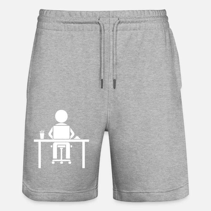 Arbeiter Computer Job - Stanley/Stella Unisex Bio Joggingshorts Trainer  - Grau meliert