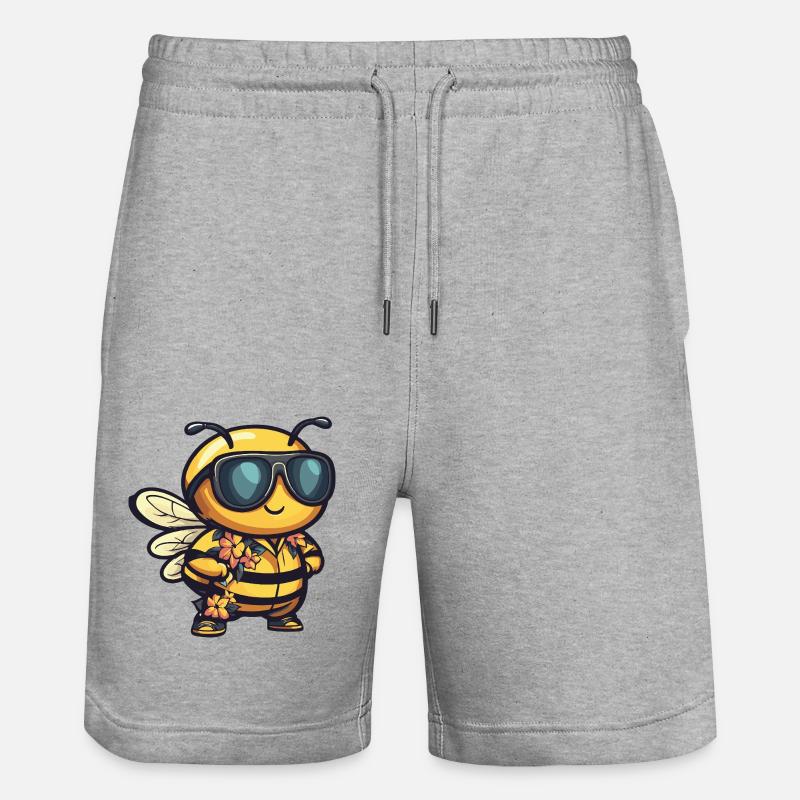 Abeille Drôle d’été - Short de jogging bio TRAINER Stanley/Stella unisexe - gris chiné