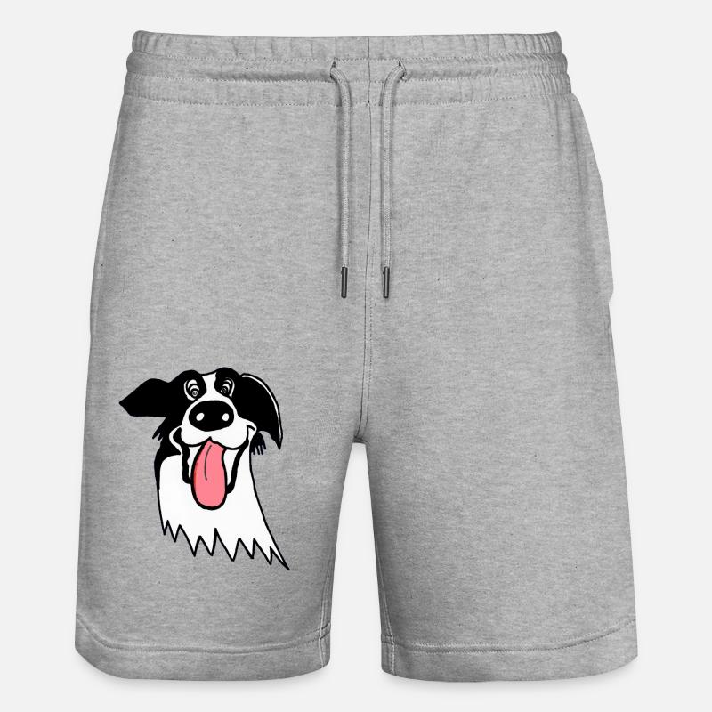 Border Collie mignon - Short de jogging bio TRAINER Stanley/Stella unisexe - gris chiné