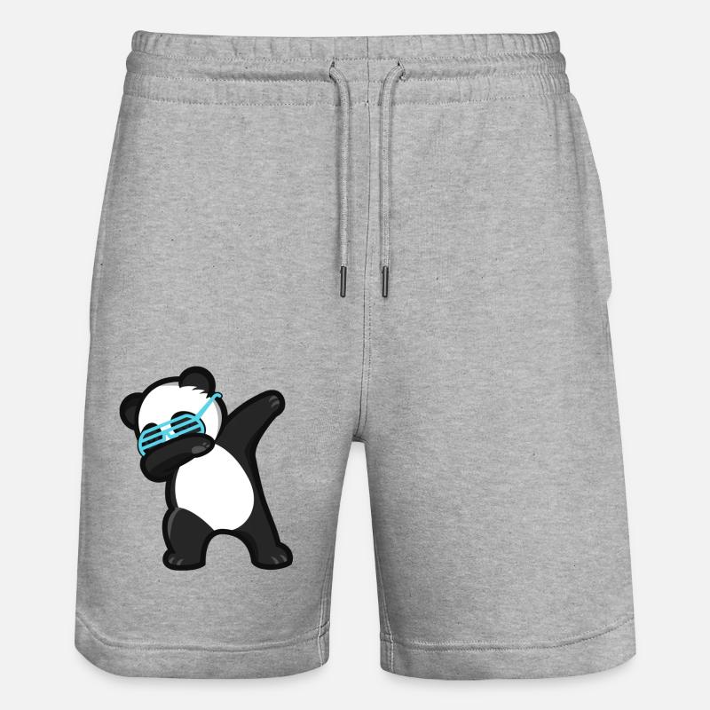 Dabbing Panda Pandabär - Short de jogging bio TRAINER Stanley/Stella unisexe - gris chiné