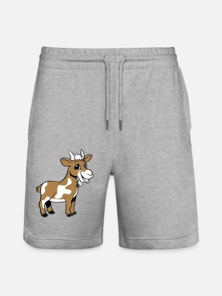 Goat moaning smiles - Stanley/Stella Trainer Unisex Organic Jogging Shorts - heather grey