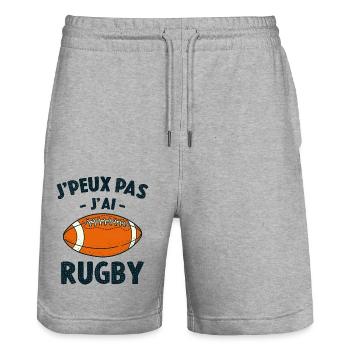 Je Peux Pas J'ai Rugby - Short de jogging bio TRAINER Stanley/Stella unisexe - gris chiné - Devant - Nik (191cm) & Marisol (170cm)