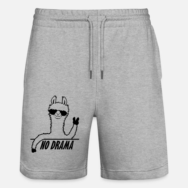 Lama Pas de drame - Short de jogging bio TRAINER Stanley/Stella unisexe - gris chiné