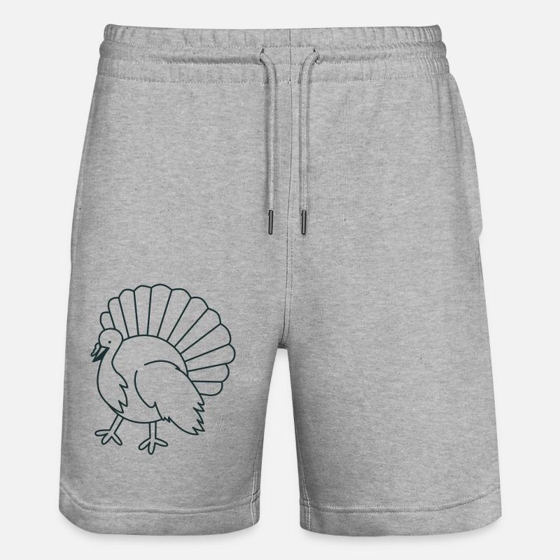Dinde ronde montrant - Short de jogging bio TRAINER Stanley/Stella unisexe - gris chiné