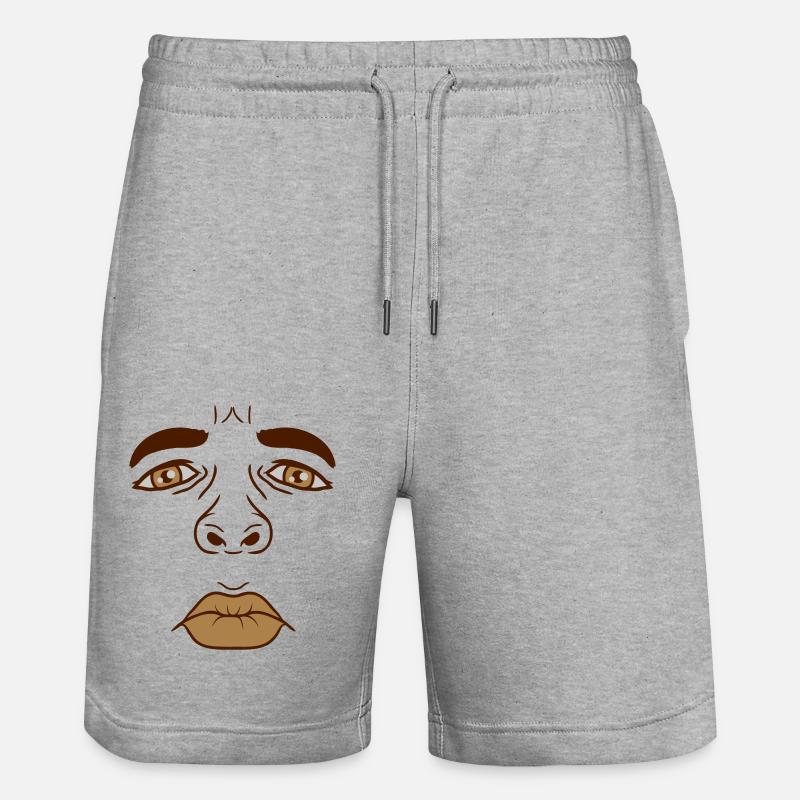 Homme visage triste baiser bouche - Short de jogging bio TRAINER Stanley/Stella unisexe - gris chiné