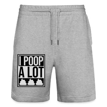 I poop a lot - Stanley/Stella Unisex Bio Joggingshorts Trainer  - Grau meliert - Vorne - Nik (191cm) & Marisol (170cm)