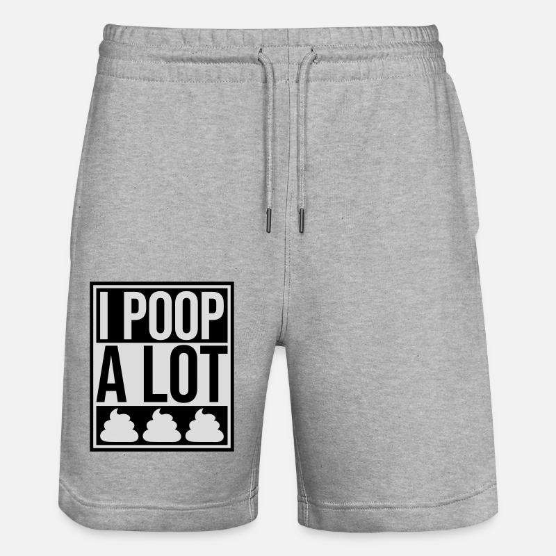 I poop a lot - Stanley/Stella Unisex Bio Joggingshorts Trainer  - Grau meliert